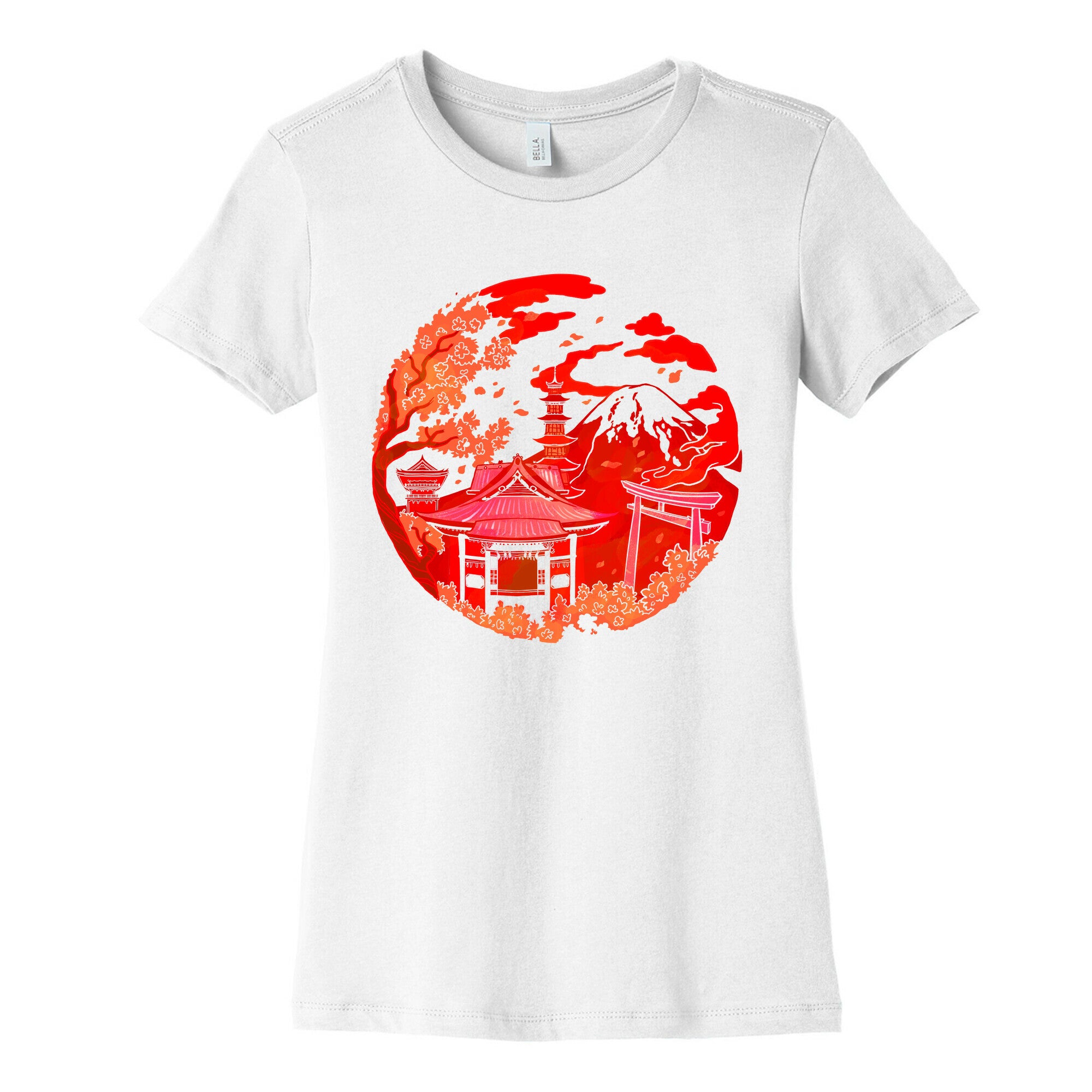 Japan's Mount Fuji and Shinto Shrines Inside the Rising Sun Women's Cotton Tee